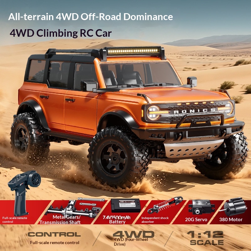 Outdoor Power Brush - ホンシンR22 RCリモートコントロールカー 4WDオフロードクライミング車両 ブラシモーター搭載 多彩なライトエフェクト アウトドア地形対応