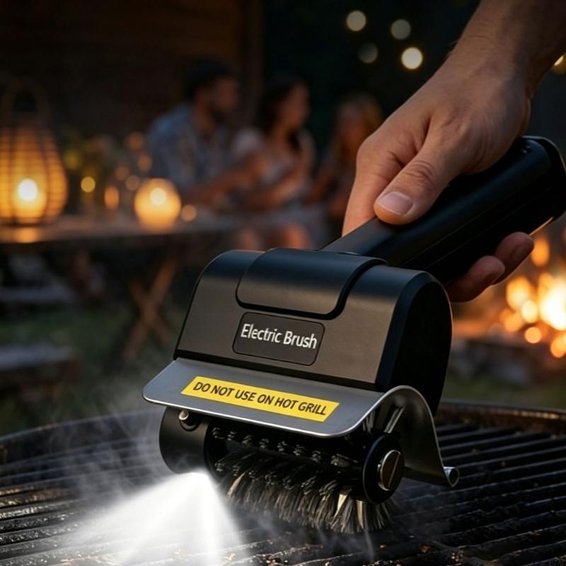 Outdoor Power Brush - 2000mAh バッテリー駆動バーベキュースクラバー電気グリルブラシキャンプ用 C7AC