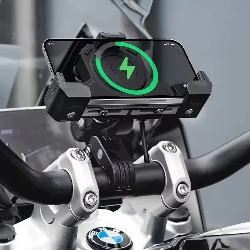 Outdoor Usb Power Supply - MOTOWOLF オートバイ屋外衝撃吸収携帯電話ホルダー三角形固定ホルダーワイヤレス充電ナビゲーションホルダー