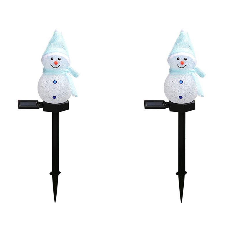 Outdoor Power For Xmas Lights - AA81-2X スノーマンソーラーライト クリスマスソーラーLEDスノーマンライトデコレーション 屋外ガーデンステークランプ クリスマスブルー