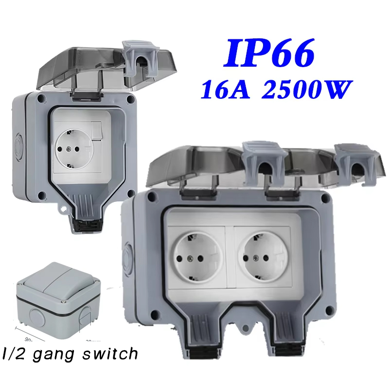Outdoor Power Port - EU KR 屋外壁防水ソケット 16A コンセント韓国電力 110-250V