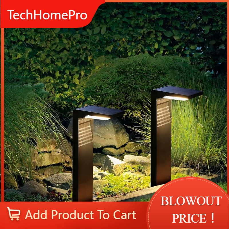 Outdoor Power Brush - TechHPSolar 駆動式防水 LED ガーデンライト屋外芝生ランプ庭の通路景観装飾ボラード照明用