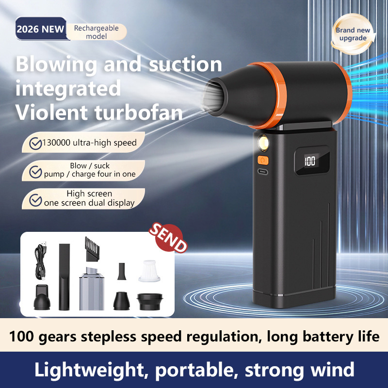 Outdoor Power Brush - ハンディ型掃除機 2-in-1 吸引・送風 高速USB充電 デジタルディスプレイ ミニポータブル
