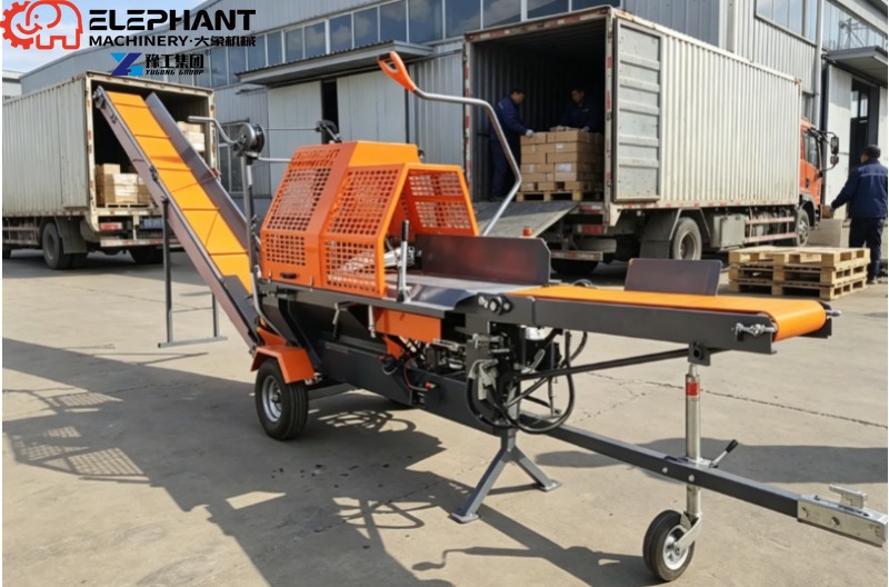 Log Splitter Electric - 頑丈な3点ヒッチ式薪割り機、大径の丸太を割るための頑丈な油圧シリンダー搭載