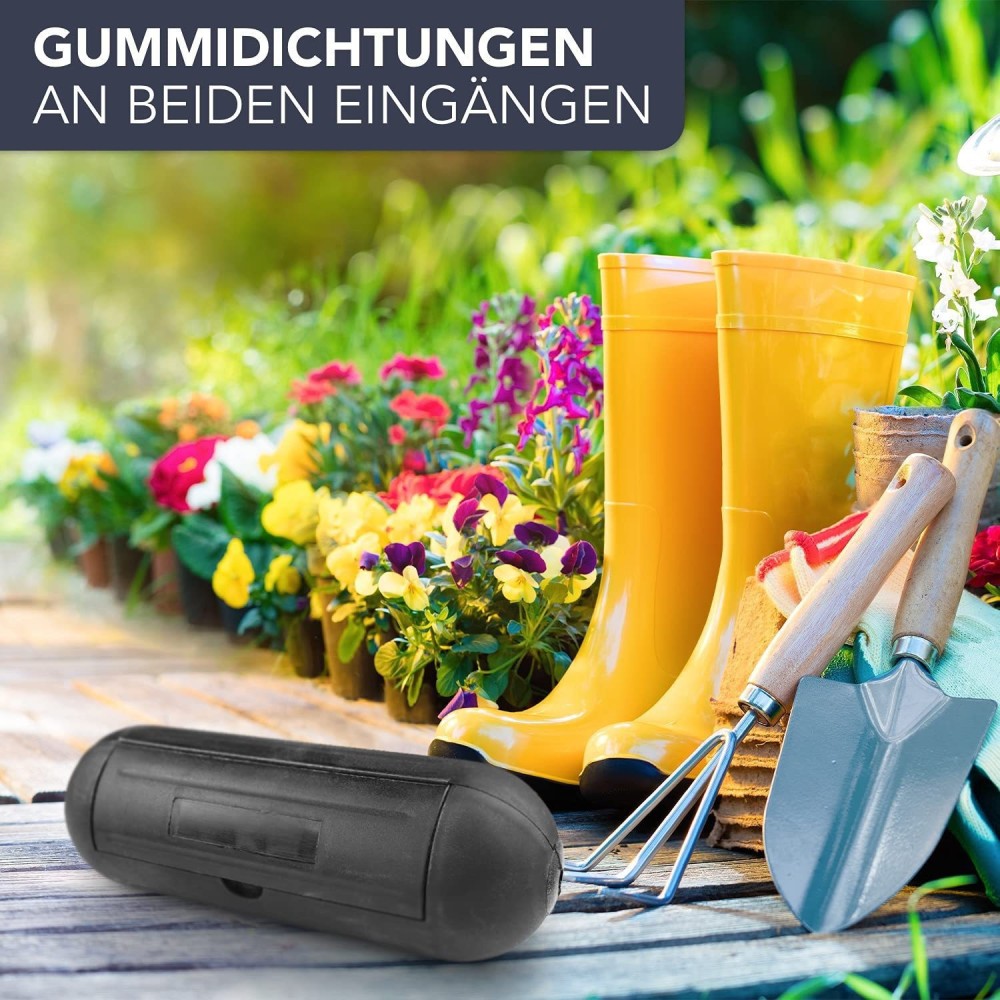 Outdoor Power Extension Cord - 防水電源延長コード安全ボックス、屋外ケーブル保護シールドハウジング、ホリデーパーティーやガーデンツール機器用