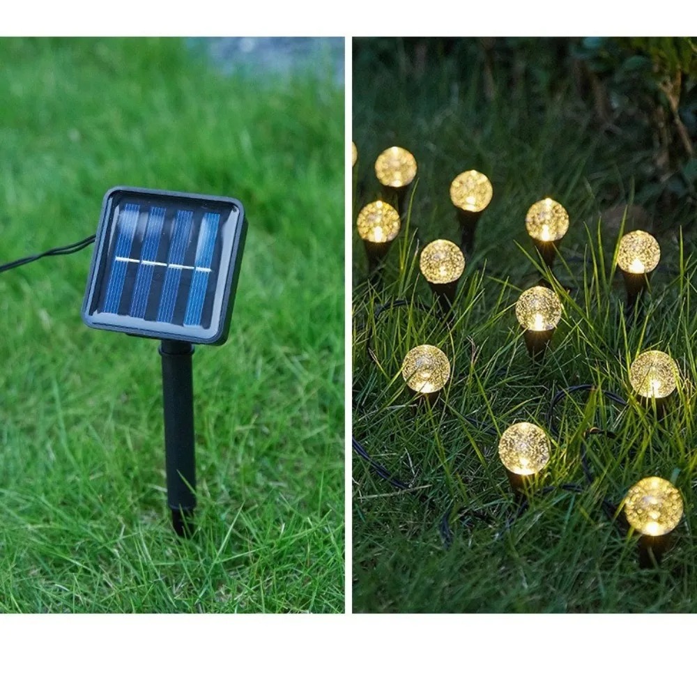 Outdoor Power For Xmas Lights - ソーラー式5M 20LED屋外芝生用ストリングライト 防水ガーデンランプ 広場通路芝生 クリスマスフェスティバルパーティー装飾用