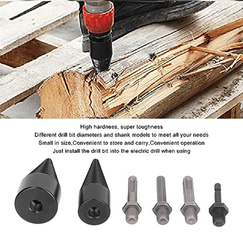 A77K 6個入り薪割りビットセット、32mm 42mm取り - Log Splitter Electric のレビューと価格