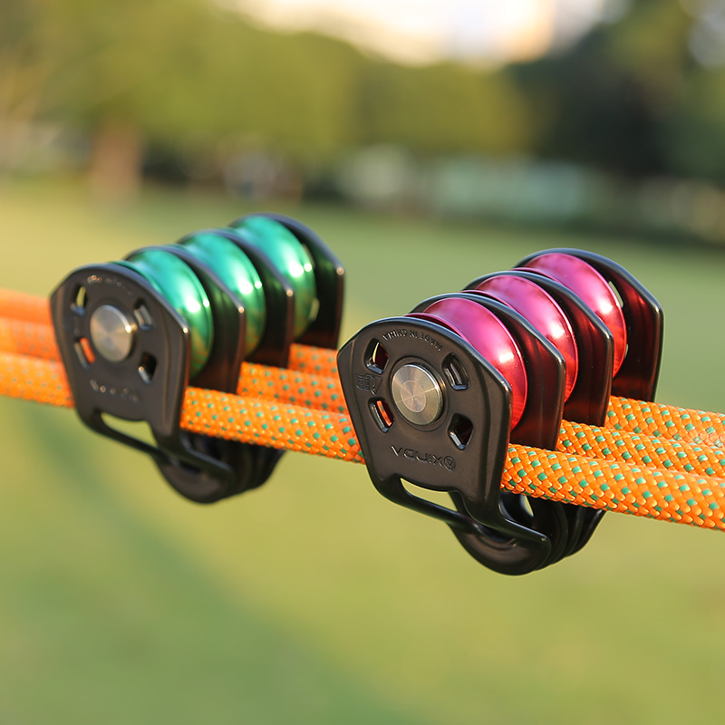 1セット屋外用3プーリーケーブルウェイ、ロッククライミングレ - Outdoor Power Block のレビューと価格