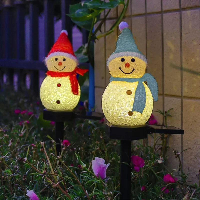 ソーラーLED雪だるま型アンビエントライト 屋外用杭型ライト - Outdoor Power For Xmas Lights のレビューと価格