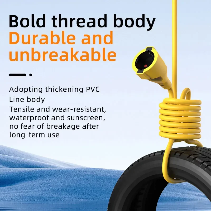 16A EUシュコ電源タップ 4KW 5Mケーブル付き、IP - Outdoor Power Extension Cord のレビューと価格