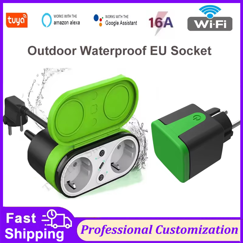 Tuya EU 16A Wifiスマート屋外プラグスイッチソ - Outdoor Power Port のレビューと価格