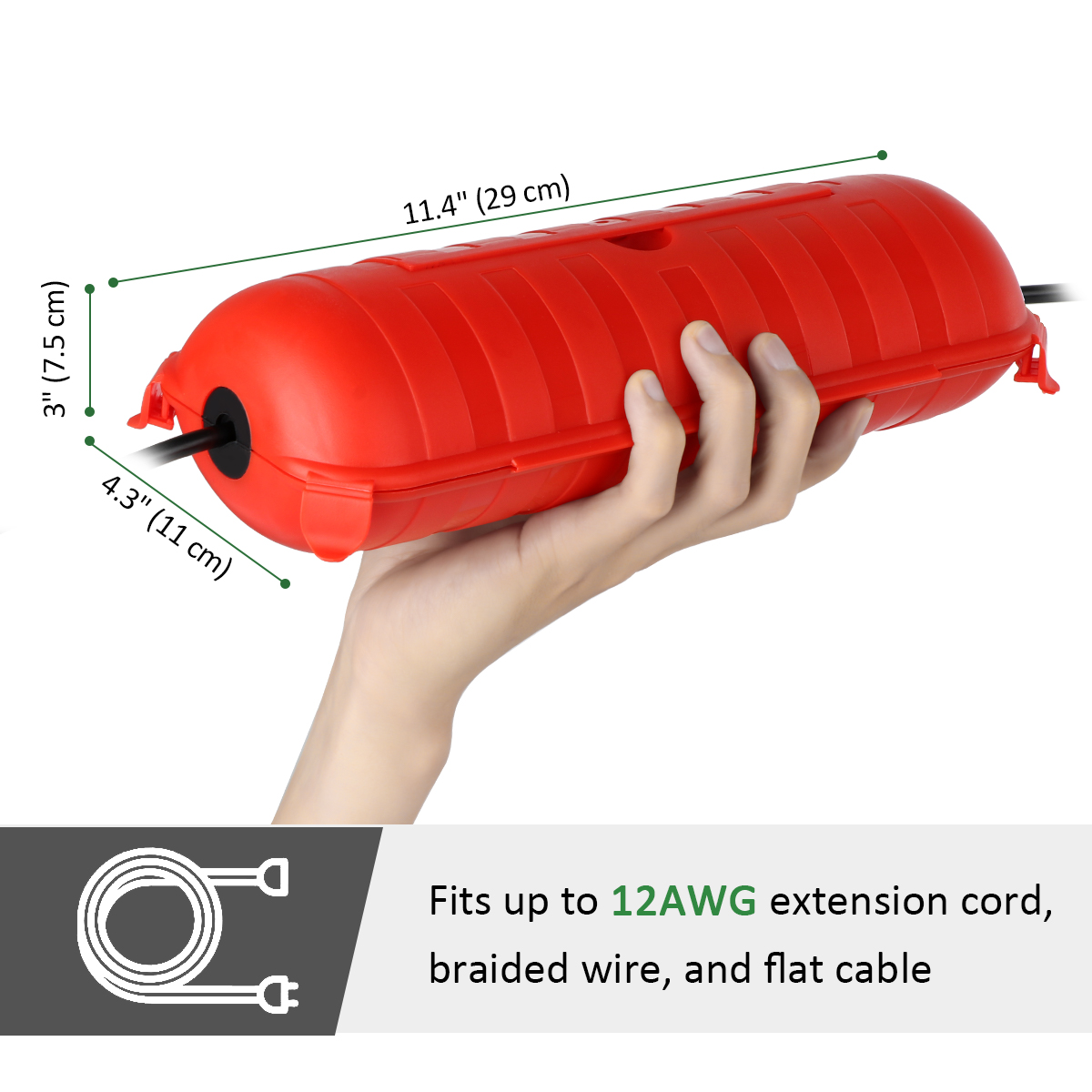 耐候性IP54屋外延長コード電源ボックス、防水コンセントカバ - Outdoor Power Extension Cord のレビューと価格