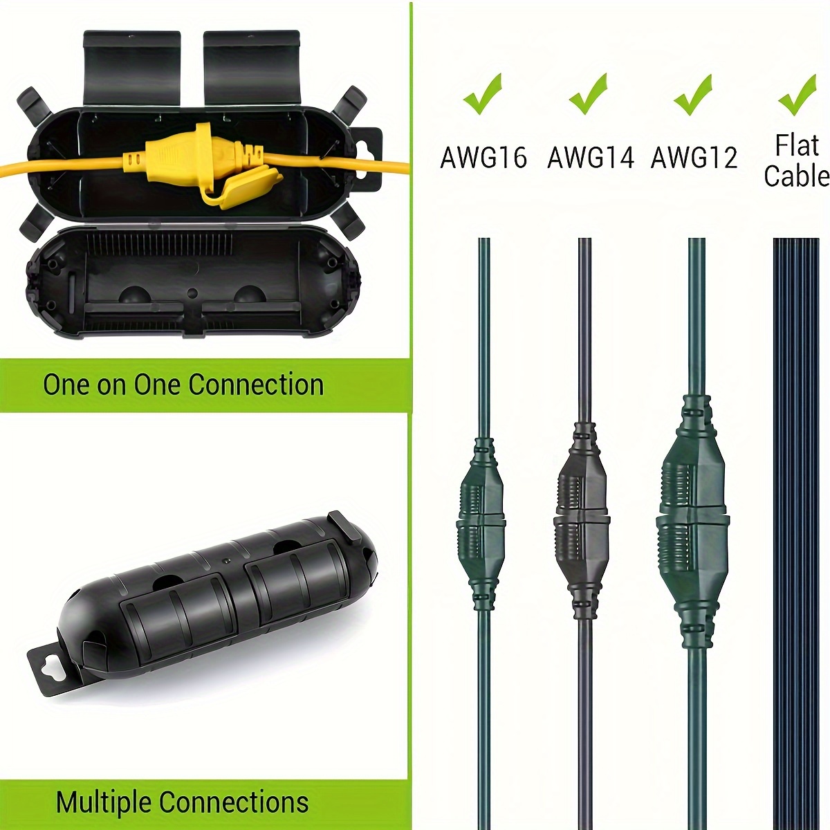 延長コードプラグ接続保護安全カバー、防水屋内屋外、ストリング - Outdoor Power Extension Cord のレビューと価格