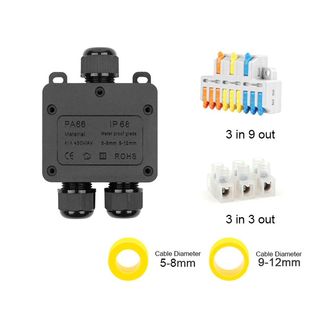 防水IP68ジャンクションボックス,防水,3ウェイミニコネク - Outdoor Power Supply Box のレビューと価格