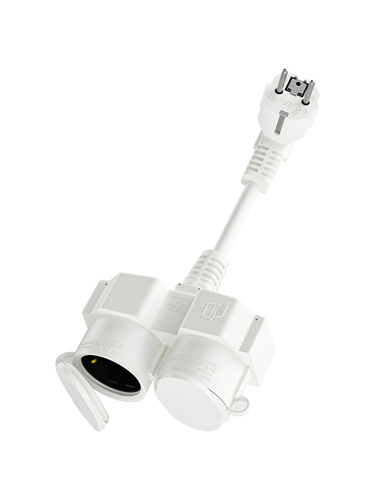 EU延長コード、2つのシュコソケット付き、屋外用マルチソケッ - Outdoor Power Extension Cord のレビューと価格