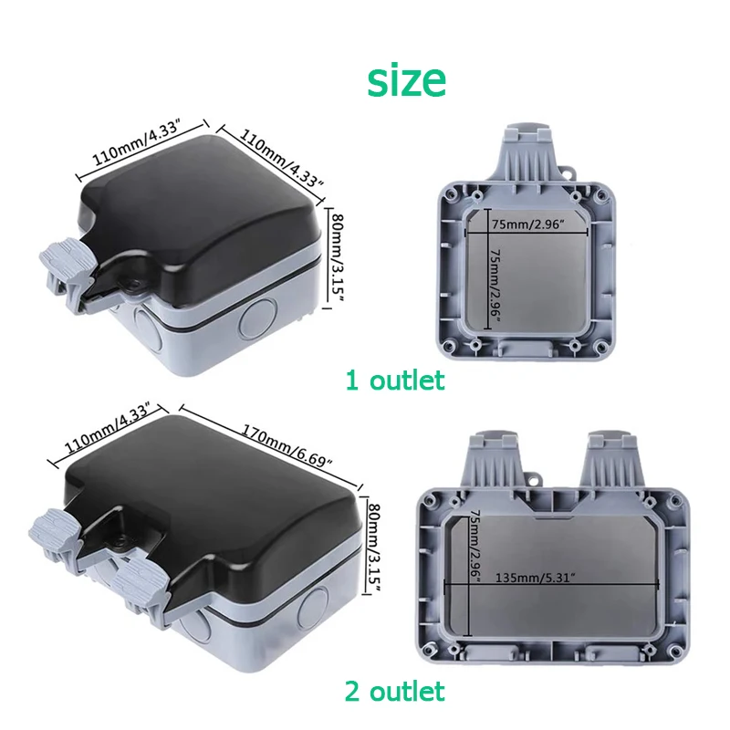 EU KR 屋外壁防水ソケット 16A コンセント韓国電力  - Outdoor Power Port のレビューと価格