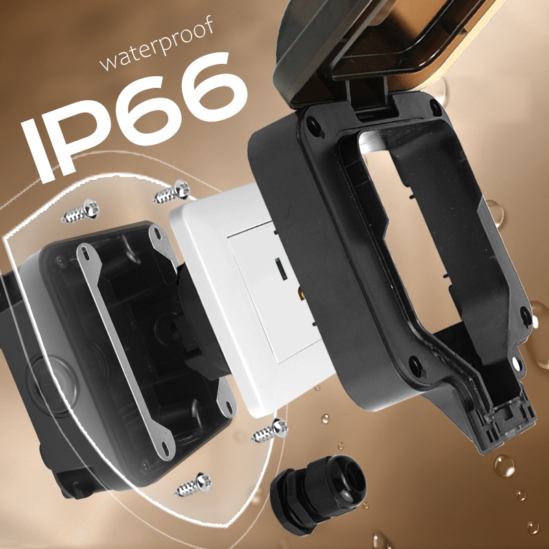 Avoir IP66 壁防水ソケットシングルボックスコンセン - Outdoor Power Port のレビューと価格