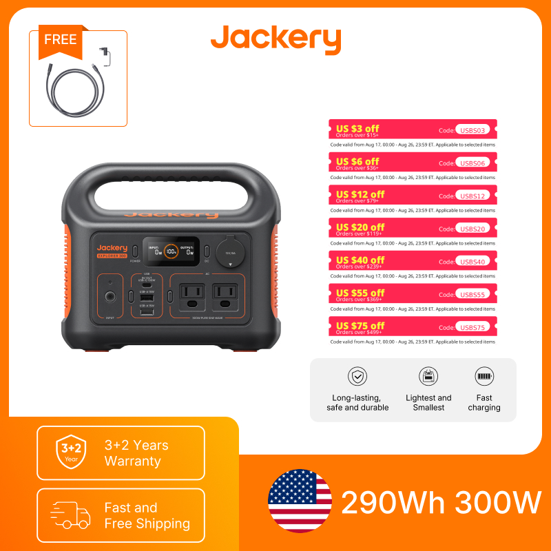 Jackery ポータブル電源 エクスプローラー300New - Outdoor Power Extension Cord のレビューと価格