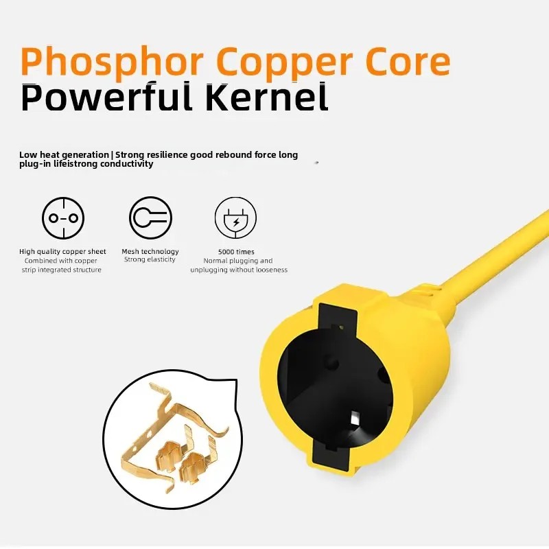 16A EUシュコ延長コード 4KW 5M 防水ヘビーデュー - Outdoor Power Extension Cord のレビューと価格
