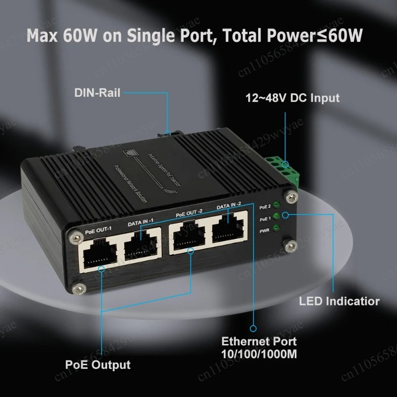 60W 2ポートPoEインジェクター 10/100/1000 - Outdoor Power Port のレビューと価格