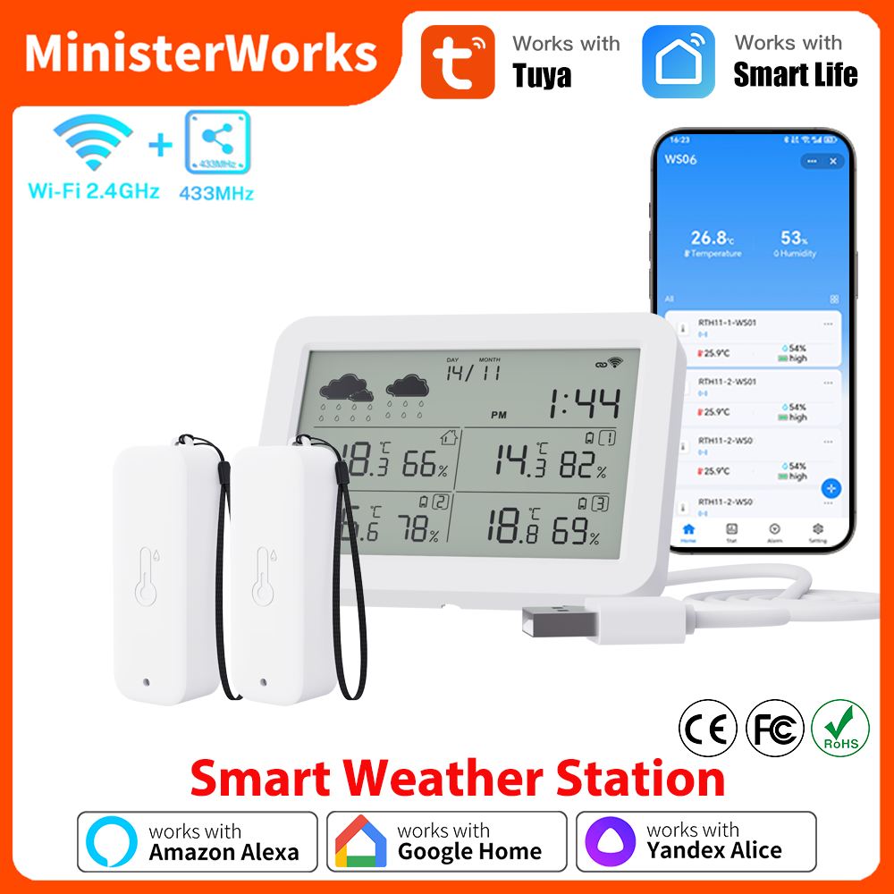Tuya WiFi ウェザー ステーション RF433 ワイ - Outdoor Power Meter のレビューと価格