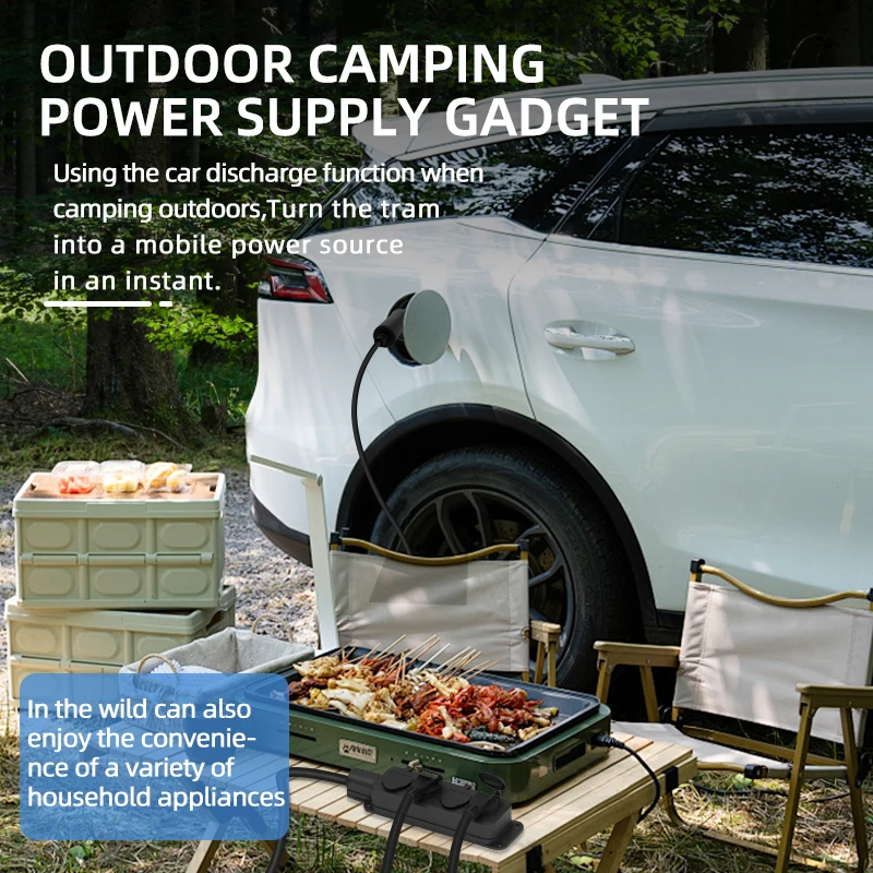 ポータブル16A 4KW V2Lケーブル 電気自動車サイドデ - Outdoor Power Port のレビューと価格