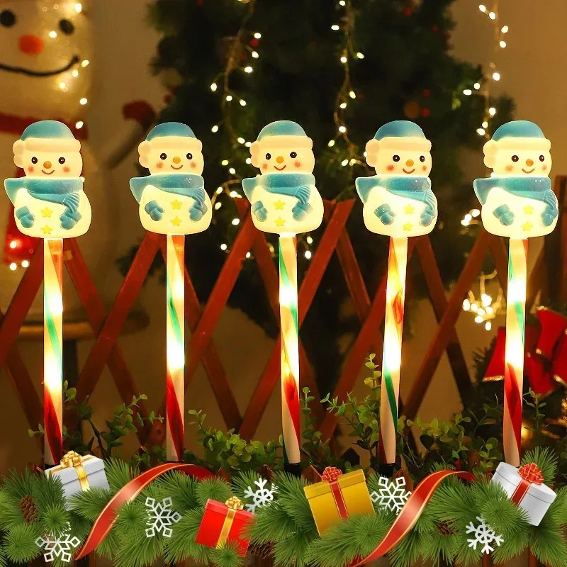 クリスマスソーラーパワーサンタ＆雪だるまLEDランプ屋外芝生 - Outdoor Power For Xmas Lights のレビューと価格