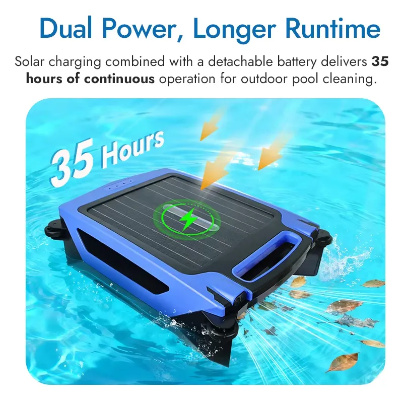屋外用ソーラー式エコフレンドリー自動プールリーフスキマー掃除 - Outdoor Power Vacuum のレビューと価格