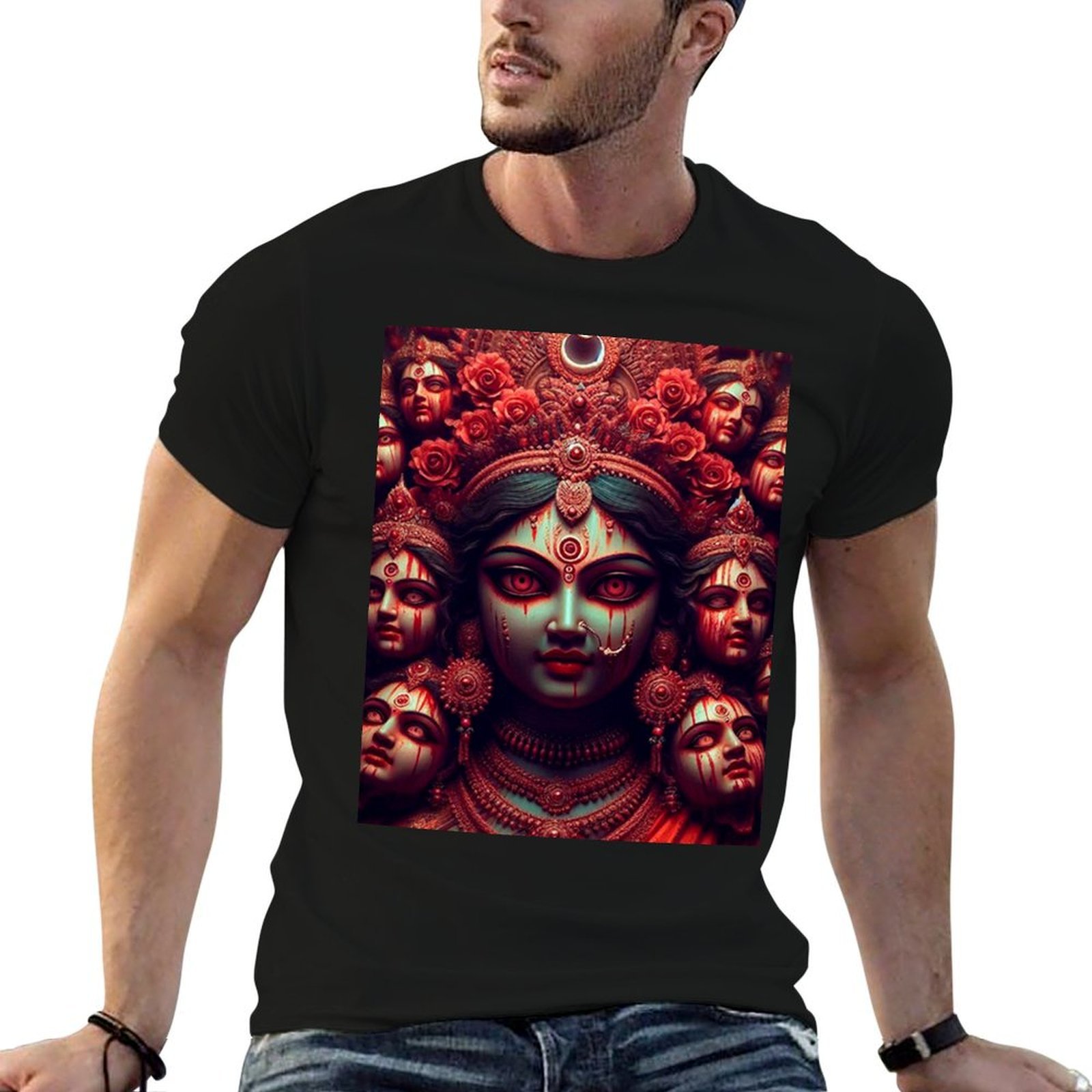 Bhairavi: 神聖な力の赤い女神 Tシャツ サンブロッ - Outdoor Power Block のレビューと価格