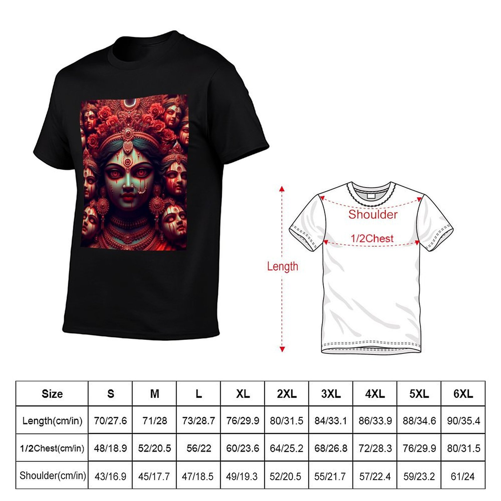 Bhairavi: 神聖な力の赤い女神 Tシャツ サンブロッ - Outdoor Power Block のレビューと価格