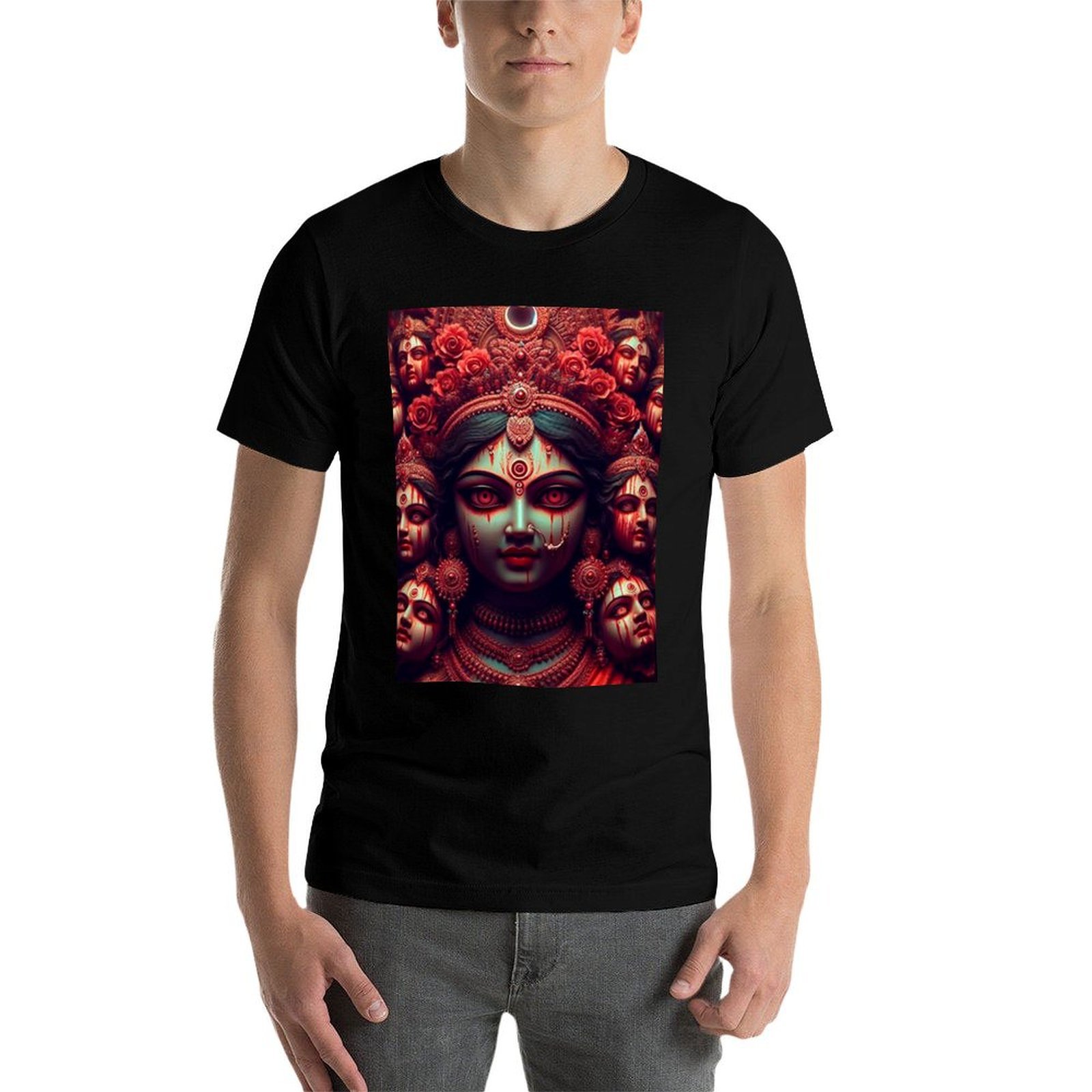 Bhairavi: 神聖な力の赤い女神 Tシャツ サンブロッ - Outdoor Power Block のレビューと価格
