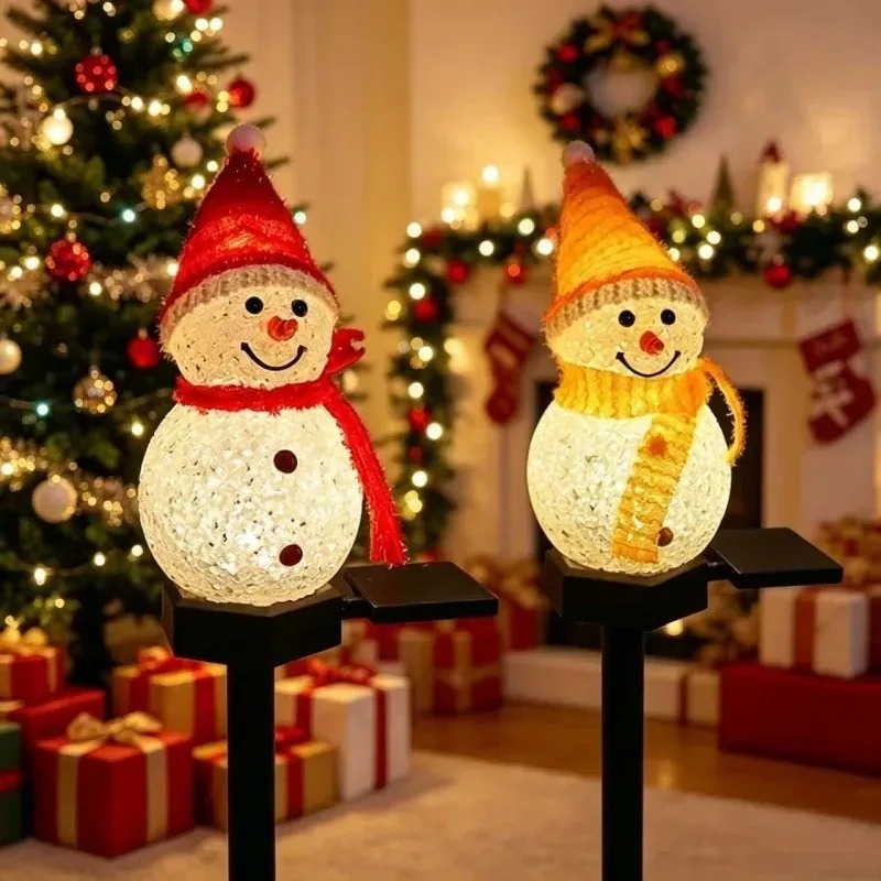 ソーラー式スノーマン型グラウンドステークLEDライト、ウォー - Outdoor Power For Xmas Lights のレビューと価格