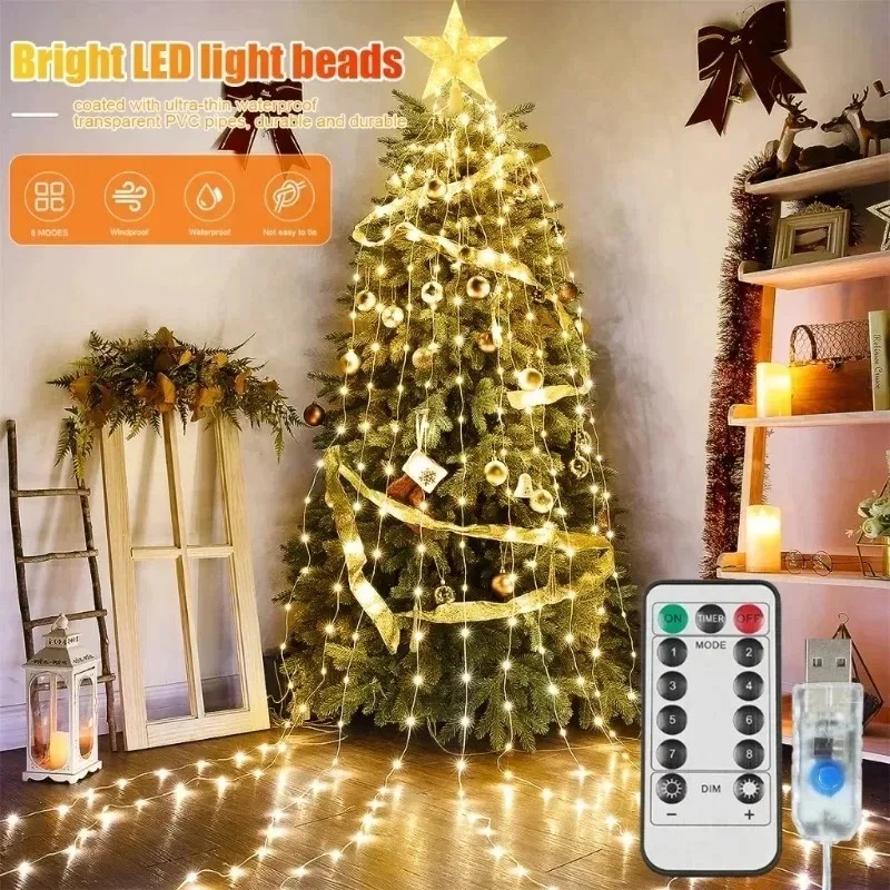 USB電源 200LED スターウォーターフォール フェアリ - Outdoor Power For Xmas Lights のレビューと価格