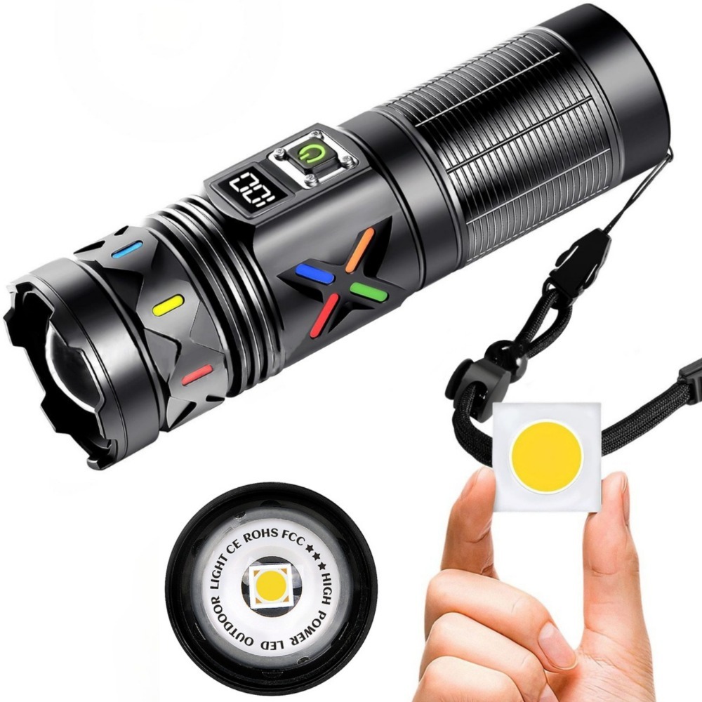 ハイパワー LED 懐中電灯伸縮ズーム USB 充電式ロング - Outdoor Power Meter のレビューと価格